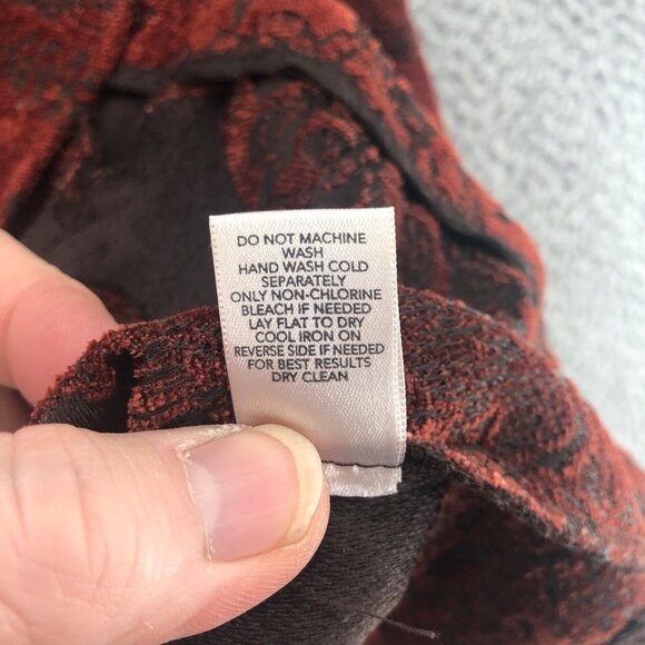 Christopher & Banks Blazer Womens Large Rust Brown Tapestry Weave Zip Up Career - Picture 7 of 10
